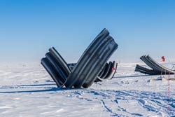 old arch sections to be used as a snow wall