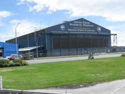 new NSF logo on the Christchurch hangar