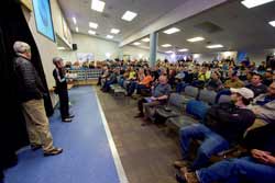 Kelly Falkner introduces John Kerry to the community