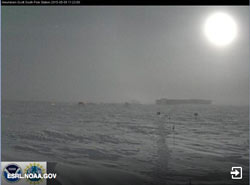 the moon over Pole via the NOAA webcam