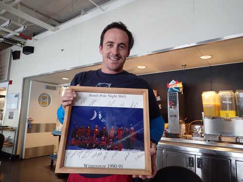 Sayer with the 1991 winterover photo