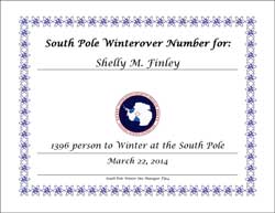winterover certificate