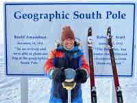 Ben Weber in front of the new Pole marker