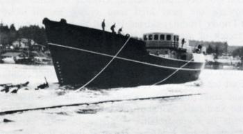 afloat in the harbor