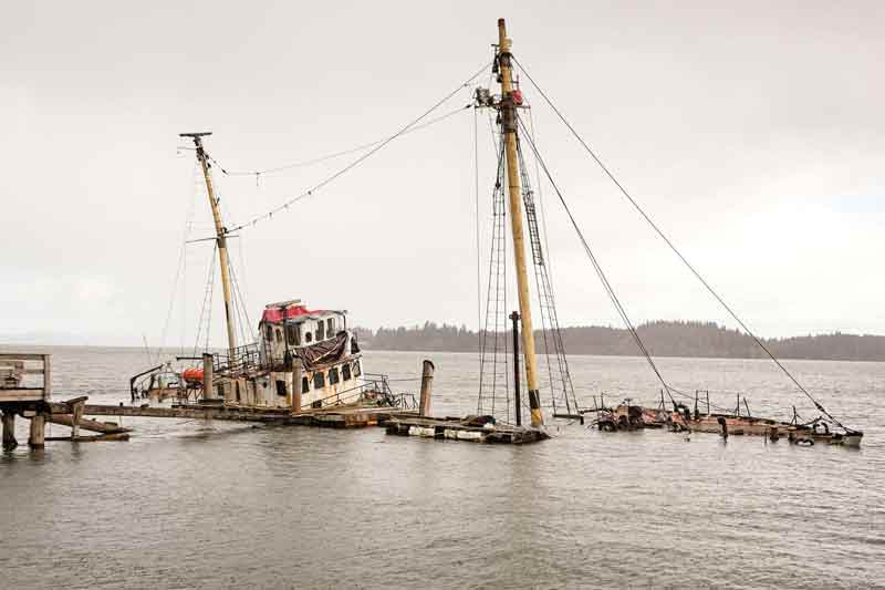 an undated Chinook Observer file photo of the sunken Hero