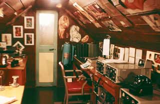 coming down The Palmer radio room in the attic of Base N