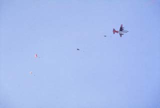 VXE-6 aeromedical rescue team doing a parachute jump at Pole