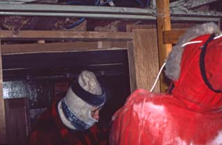 bottom of one of the ladders