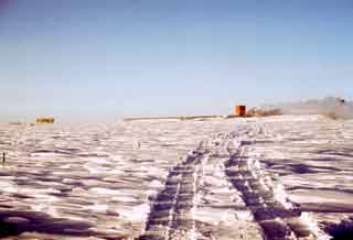 tractor tracks from the station