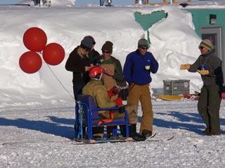 the rest of the weather balloons haven't been attached to the chair yet :)