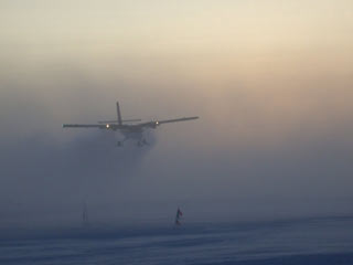 we land at dawn Twin Otter at Pole