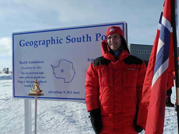 Norwegian Prime Minister Jens Stoltenberg at the South Pole