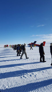 looking for debris on the skiway
