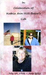 Kathie Hill celebration of life program