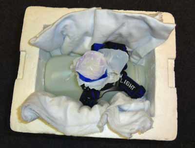 headlamp in a heated insulated box