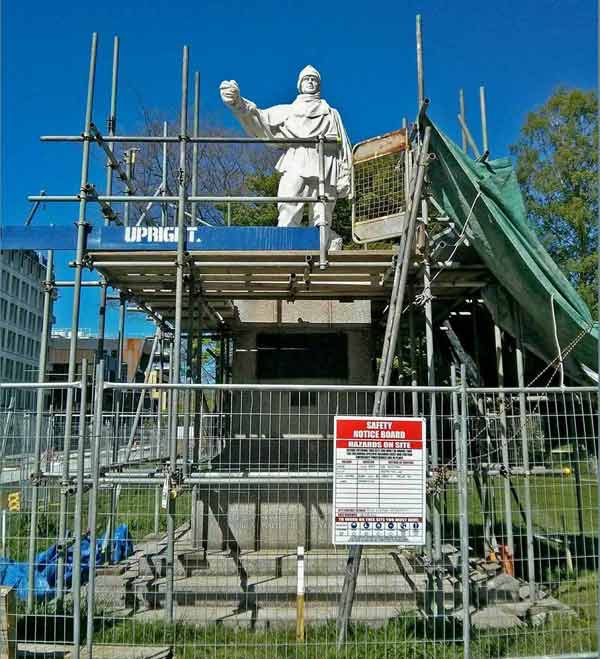 the statue almost completely fixed