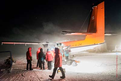 unloading the aircraft