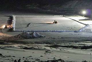 ice pier construction in July 2020