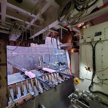 hull hole in the motor room