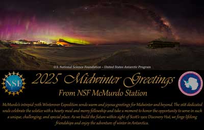 it is dark McMurdo midwinter greeting