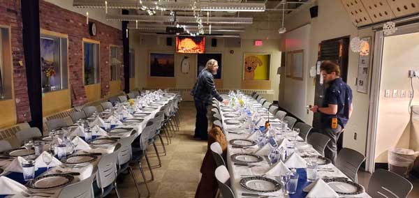 table setting for midwinter dinner