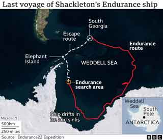 Endurance route and search area