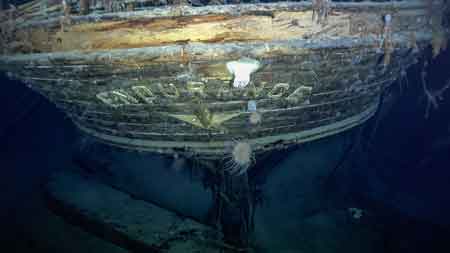 the stern of Endurance after 107 years