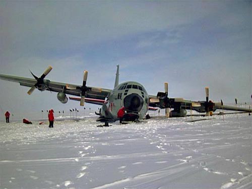 LC-130 hits a crevasse