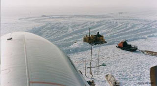 the excavation as seen from atop the aircraft