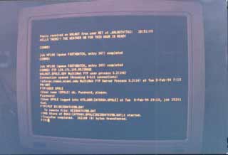 screenshot of first internet activity