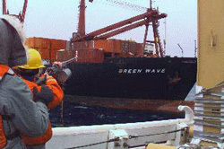 shooting a line to the Green Wave