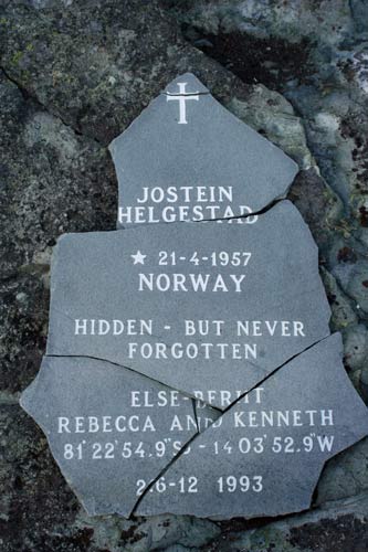 memorial to Jostein Helgestad memorial to Jostein Helgestad