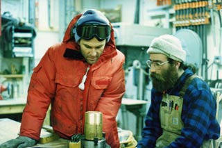 Gary Freeman looking at the marker