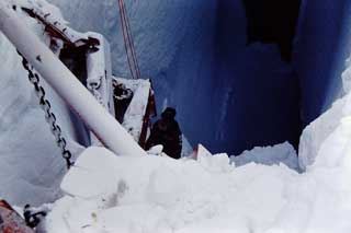 working inside the crevasse