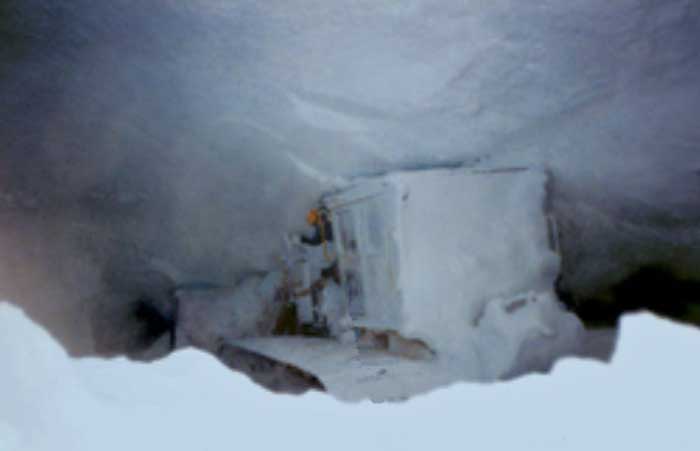 Linda in a crevasse