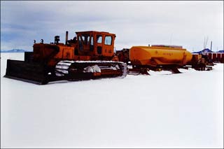 Mary Ann pulling the fuel tank