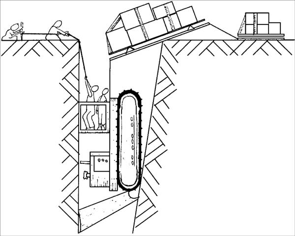 schematic of the crevasse scene