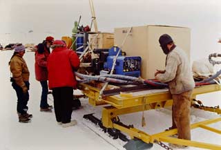 the yellow supply sled