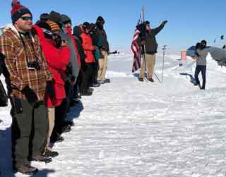 passing the flag and marker