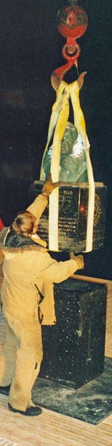 reassembling the Byrd sculpture