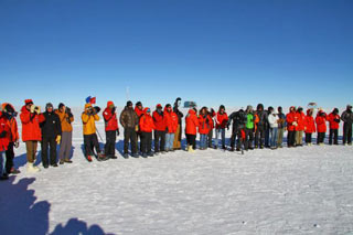 a small crowd