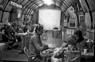 the construction camp galley--mess room side