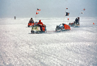 The Transglobe team arrives at Pole