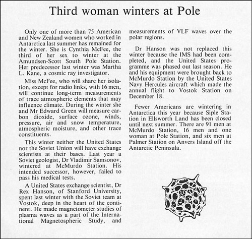 NZ article about Cynthia McFee