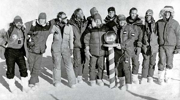 the group at the ceremonial Pole