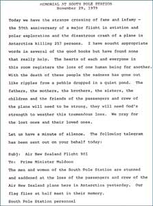 memorial statement read at Pole