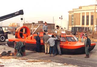the hovercraft on the Delaware River