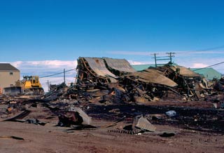 remains of the shop after the fire