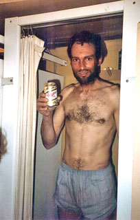 Gareth taking a shower