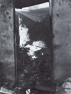 the fire in one of the storage areas